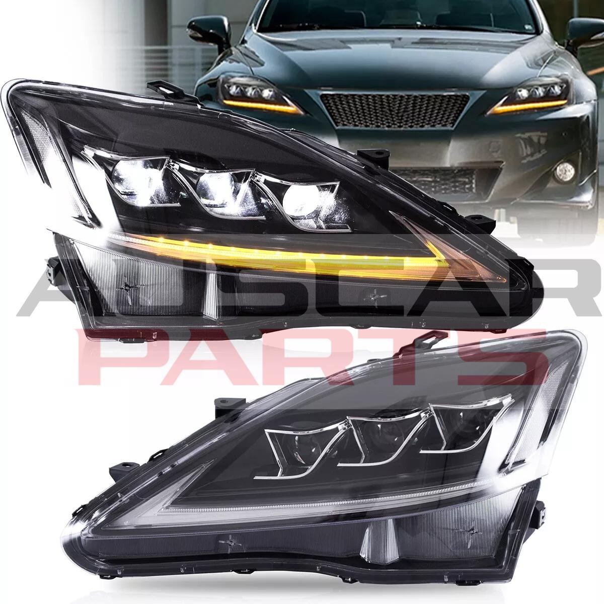 Headlights for 2006-2013 Lexus IS250 I250C IS350 IS350C IS220d ISF - Image 2