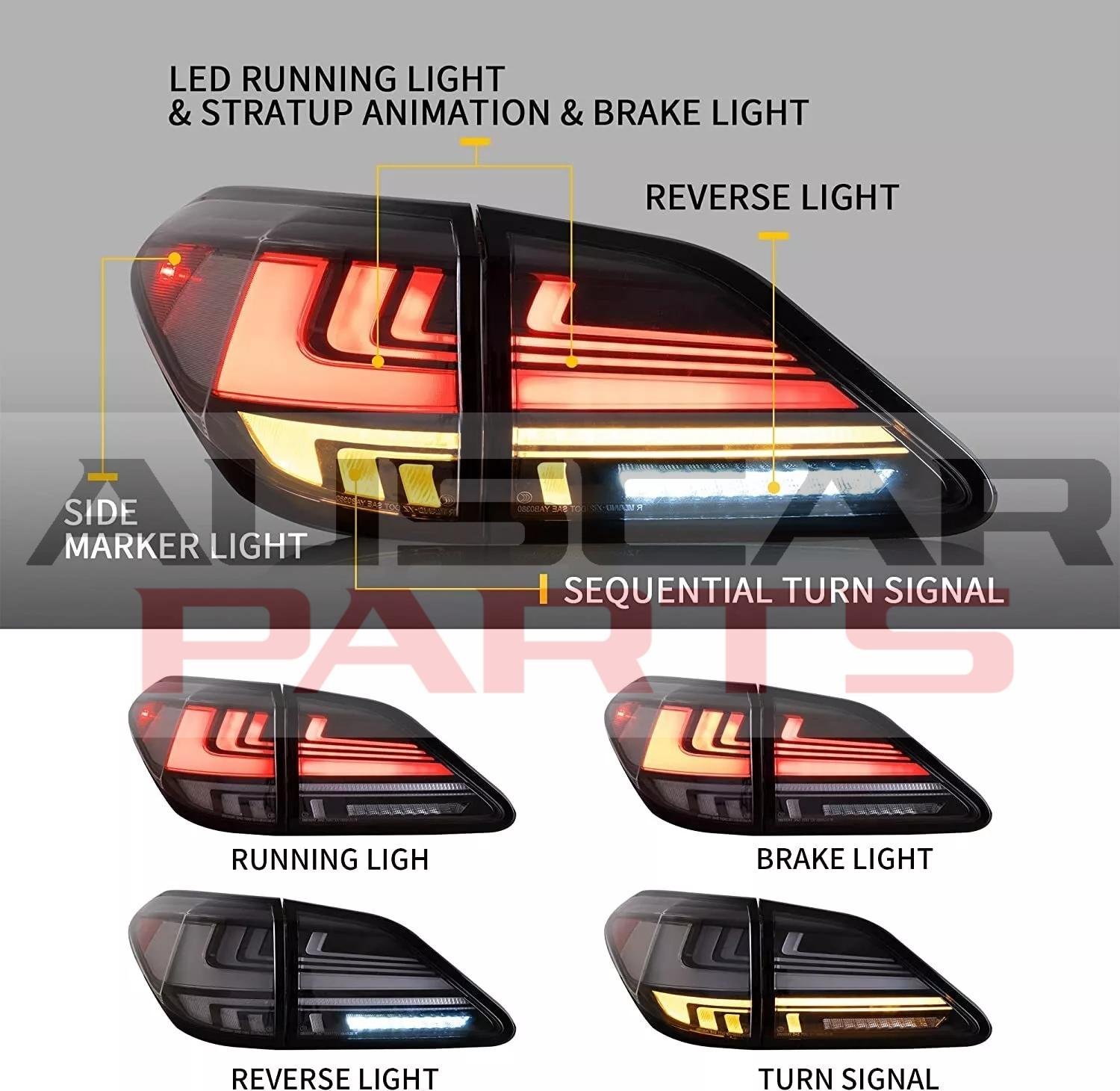 TAIL LIGHTS Clear FOR LEXUS RX 2009 - 2014 - Image 11