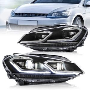VLAND FULL LED Headlights For 2018-2021 VW Golf 7.5 MK7.5 (No Bulbs Required)