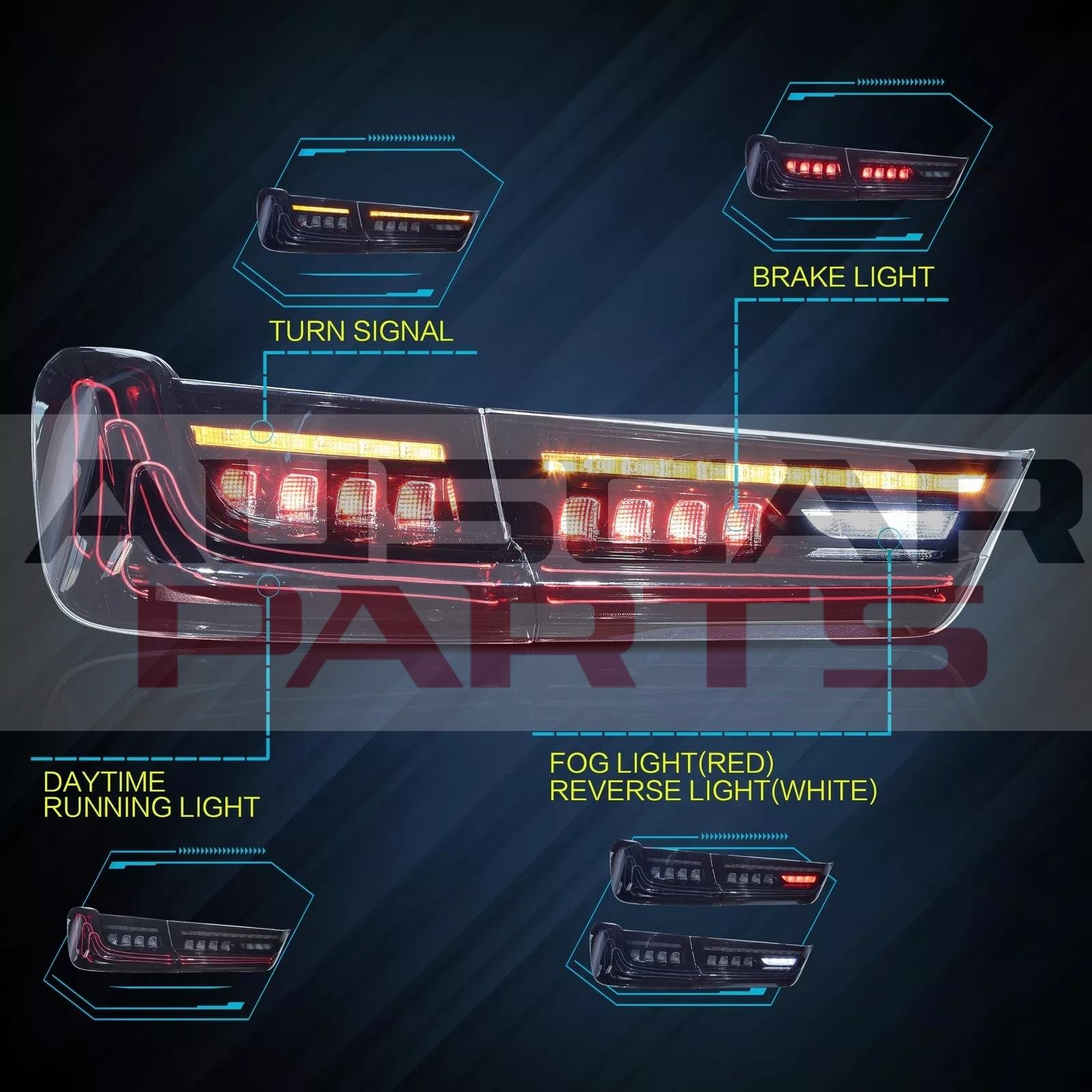 Pair Laser VLAND Tail Lights For 2019-2022 BMW 3 Series G20 G80 M3 - Image 14
