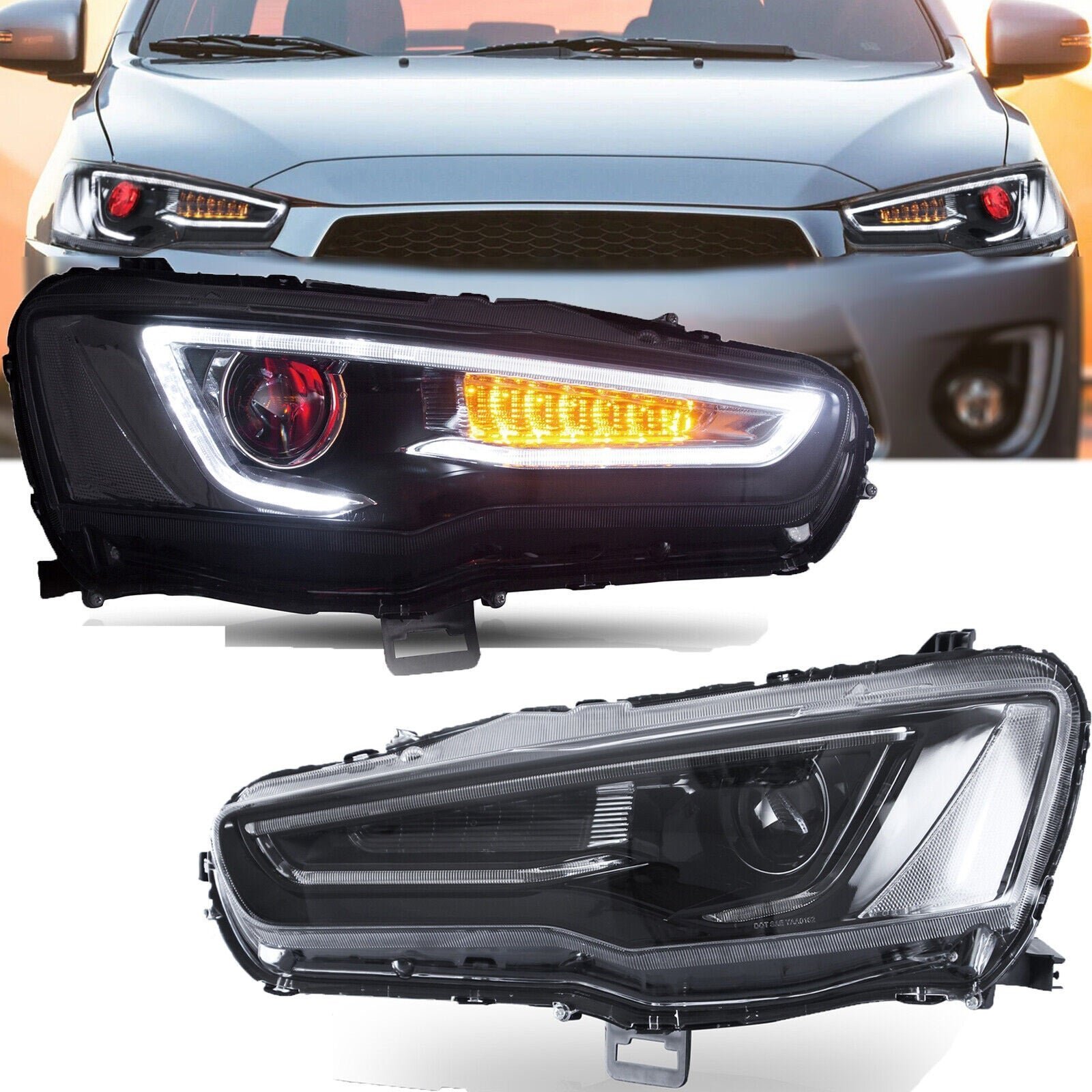 VLAND Headlights For Mitsubishi Lancer 2008 - 2017 Pair - Image 9