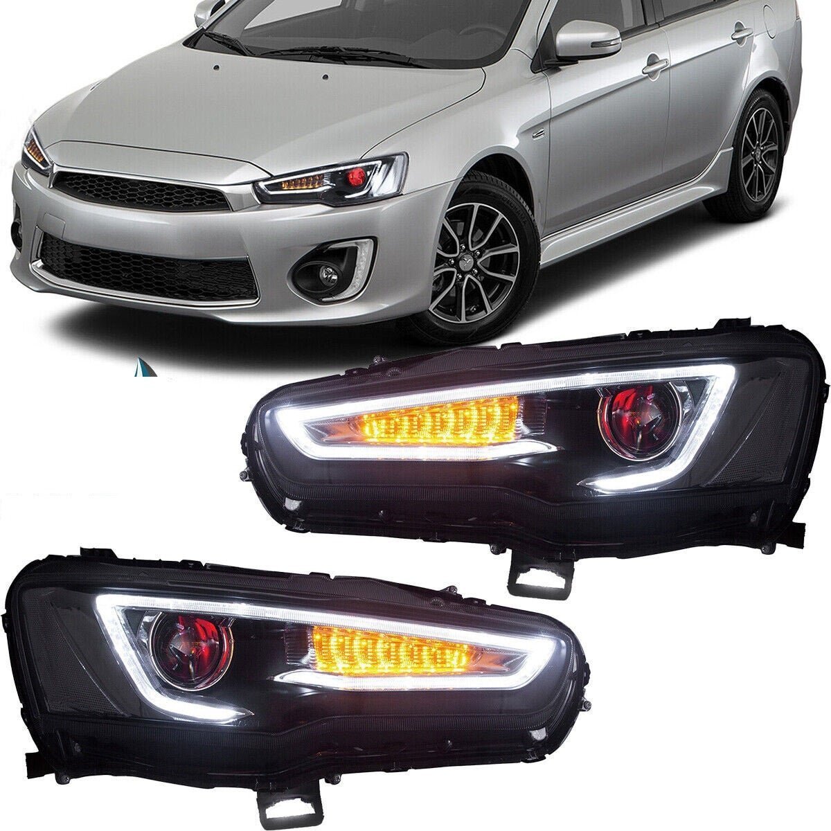 VLAND Headlights For Mitsubishi Lancer 2008 - 2017 Pair - Image 6
